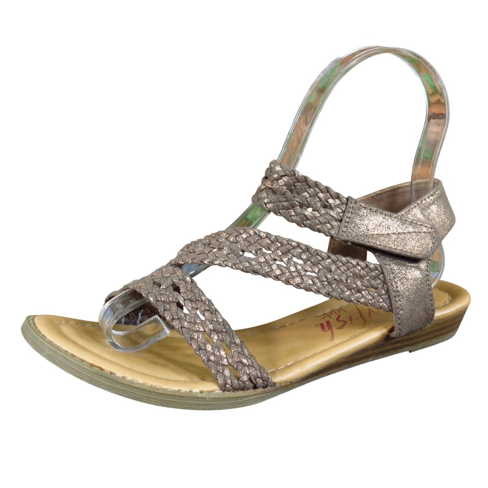 Blowfish Malibu Besille Girls Gladiator Sandalsβ Size 4 Summer Bronze Metallic